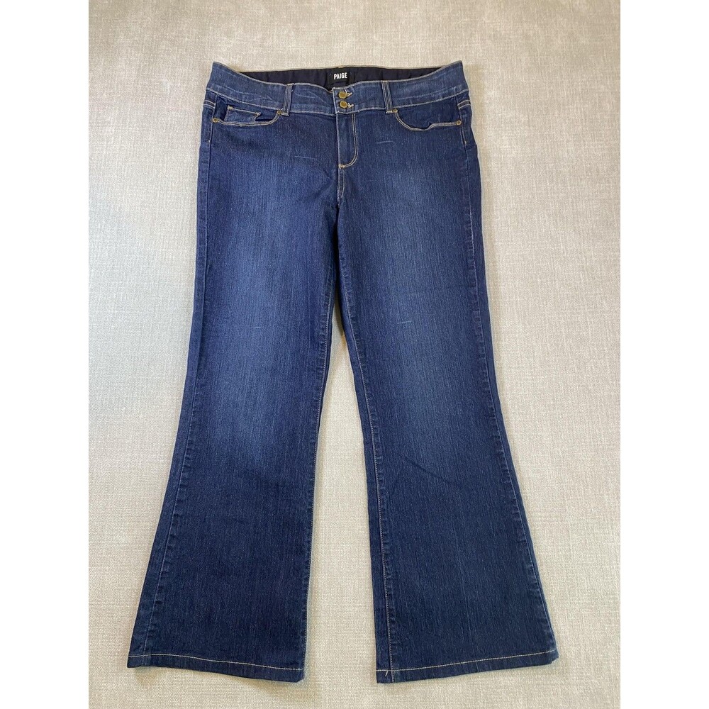 Paige Jeans Womens 34 Blue Hidden Hills Boot Mid Rise Bootcut Stretch Denim USA